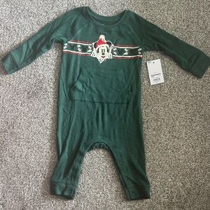 Disney Festive Green Kids Footie